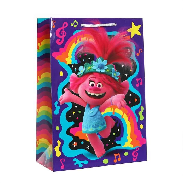 Пакет подарочный Тролли 220х310х100 мм | Дом и сад