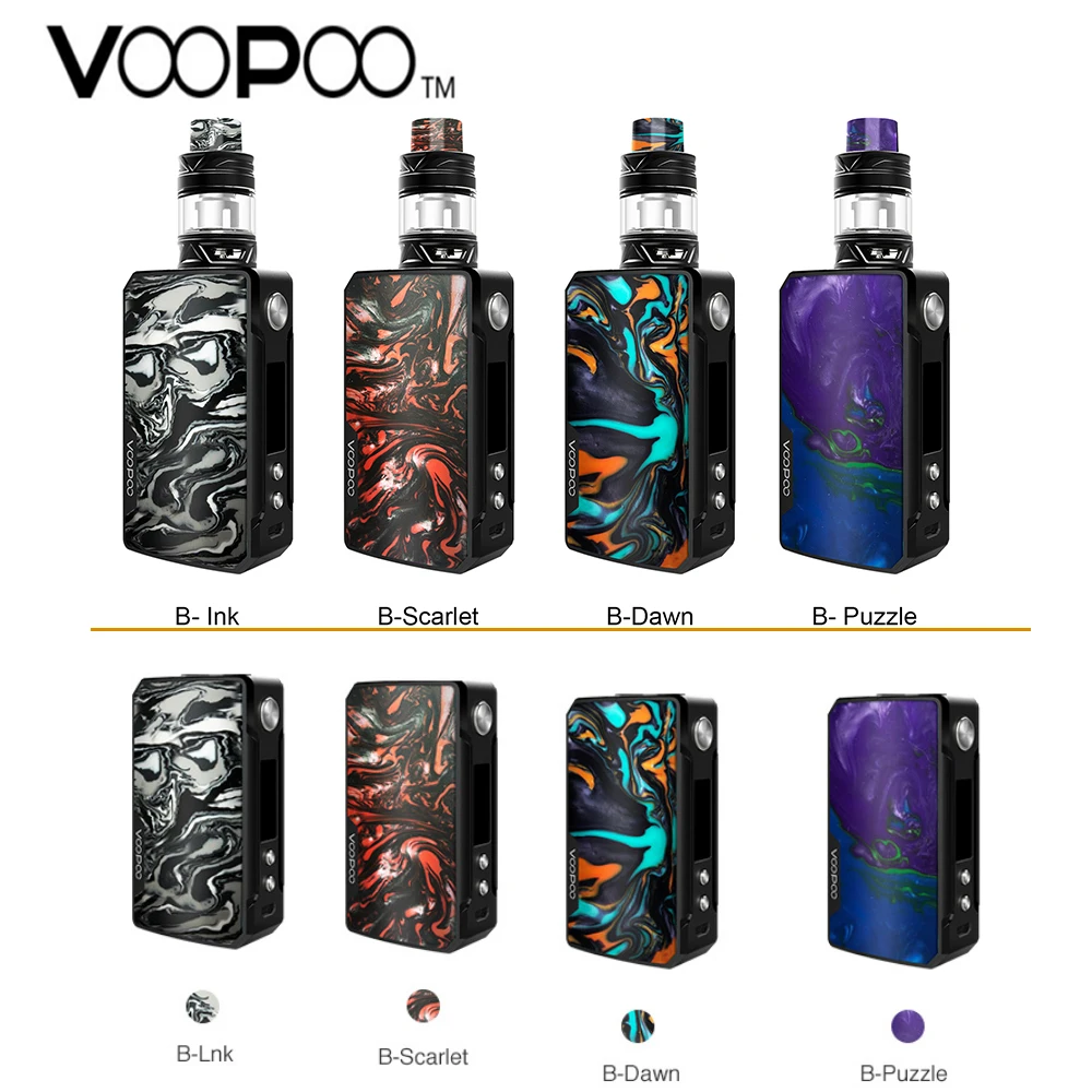 Voopoo Drag 2 TC комплект W/177 Вт Voopoo Drag 2 Коробка мод и 5 мл Uforce T2 SubOhm танк электронная сигарета испаритель Vape комплект