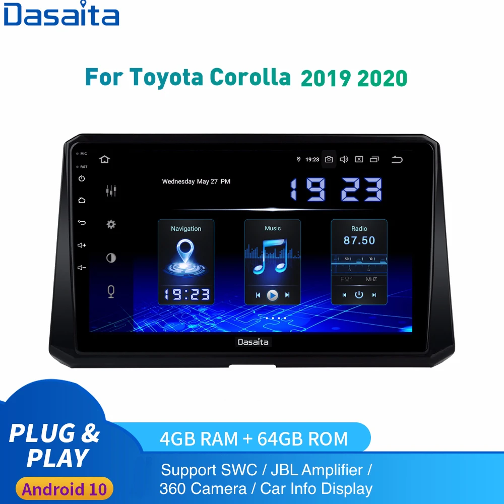 Android 10 автомобильный проигрыватель с радио и GPS для Toyota Corolla мультимедиа 2019 2020