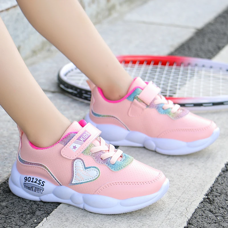 Girls Shoes Kids Sport for Big Sweet Sneakers Pu and Mesh Autumn Winter Comfortable Running Shoe SC129 | Детская одежда и обувь