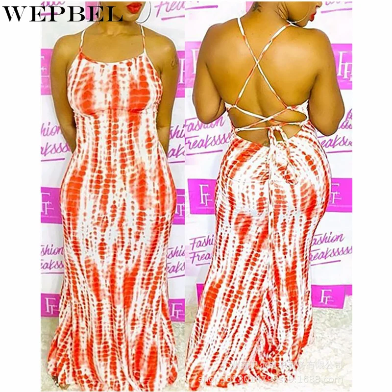 

WEPBEL Women's Sexy Halter Bodycon Dress Ladies Elegant Fashion Sleeveless Backless High Waist Slim Fit Party Evening Dress