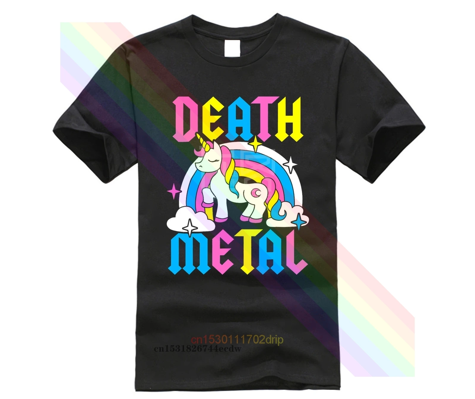 Брендовая мужская футболка забавная металлическая с единорогом милая Рок