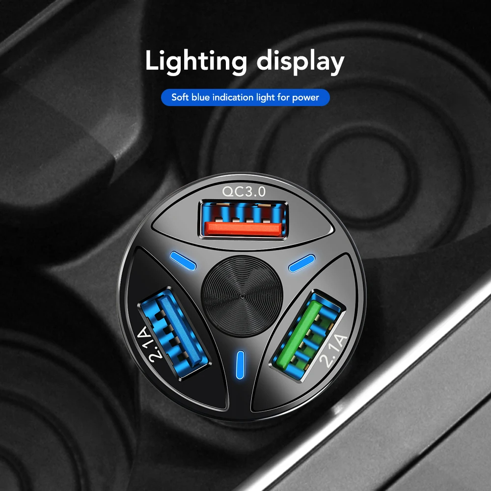 Автомобильное зарядное устройство USB 3 порта для Volvo V40 V50 V60 V70 S40 S60 S60L S70 S80 S90 XC40 XC60