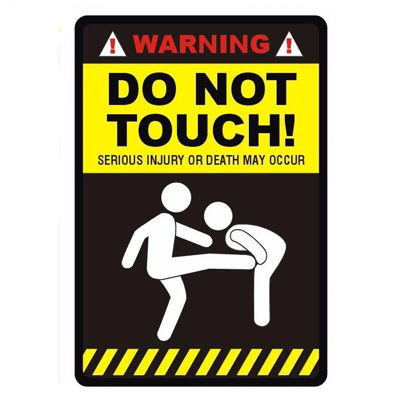 

WARNING - DO NOT TOUCH' Funny Retro-reflective Car Sticker Decals 14.7cm*10cm