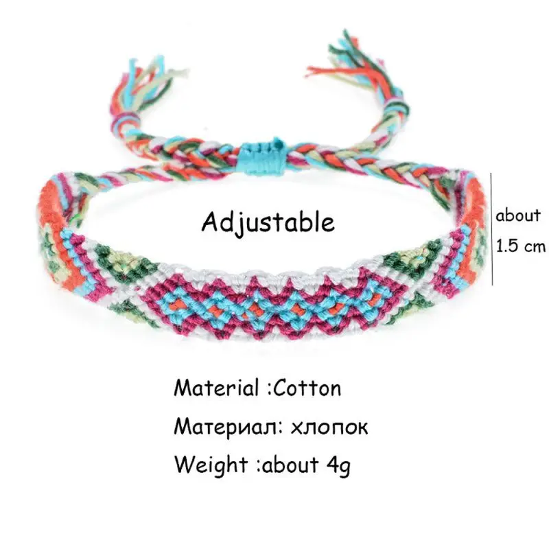 

12Pcs Bohemia Summer Beach Colorful Tassel Boho Weave Hemp Cords Ethnic Friendship Bracelet Wristband Kit Adjustable