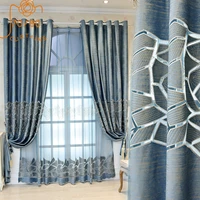 new solid color flannel hollow embroidered curtains for living room bedroom finished floor window screen curtain customization