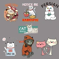 funny cartoon animal clothing patch iron on t shirt for women cute black cat beckoning cat couple cat heat transfer patches