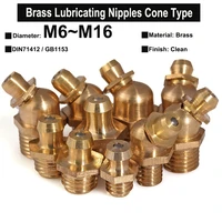 m3m20 brass lubricating nipples cone type male thread 45%c2%b0 90%c2%b0 and straight brass hydraulic grease nipple fittings din71412