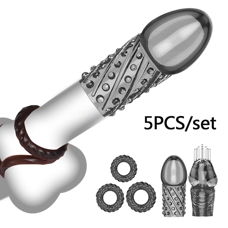 3/5 шт. Силиконовые презервативы для увеличения мужского пениса|Насосы и
