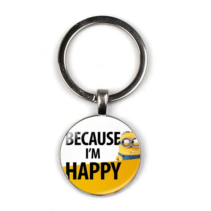 Despicable Me Minion Action Movie Glass Cabochon Keychains for Kid
