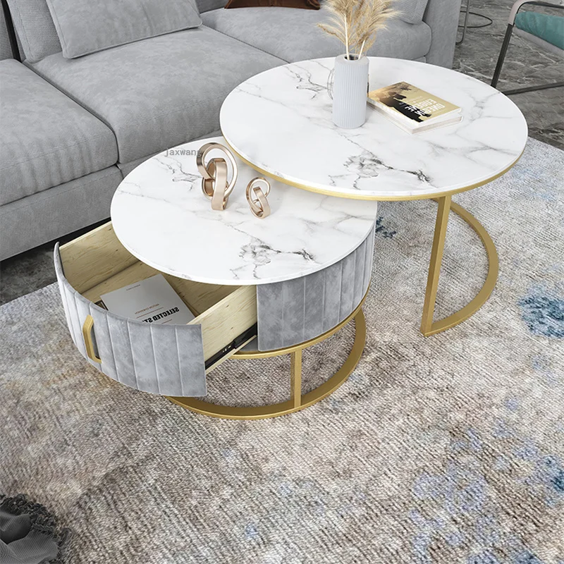 

Nordic Living Room Round Coffee Tables Simple Modern Small Apartment Bedroom Bedside Table Home Furniture Restaurant Endtable