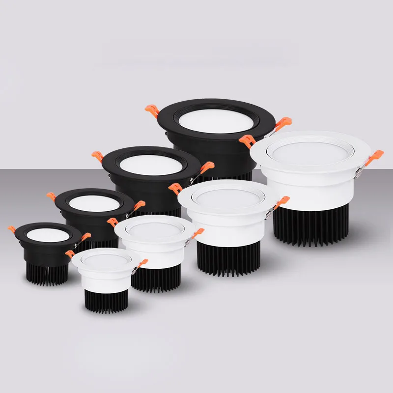 Lámpara descendente regulable para iluminación del hogar, foco Led Cob de 3w, 5w, 7w, 9w, 12w, 15w, 220V/110V, lámpara de panel redondo empotrado para techo