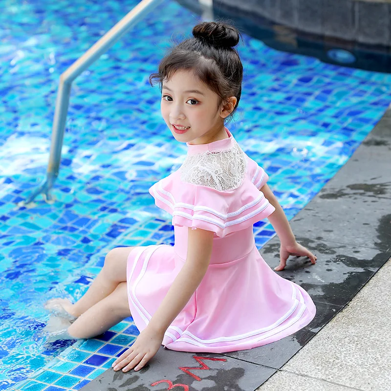 

2021 Summer New Hot-selling Children's Swimsuit Girls One-piece Princess Dress Swimsuit Cute Baby Swimwear