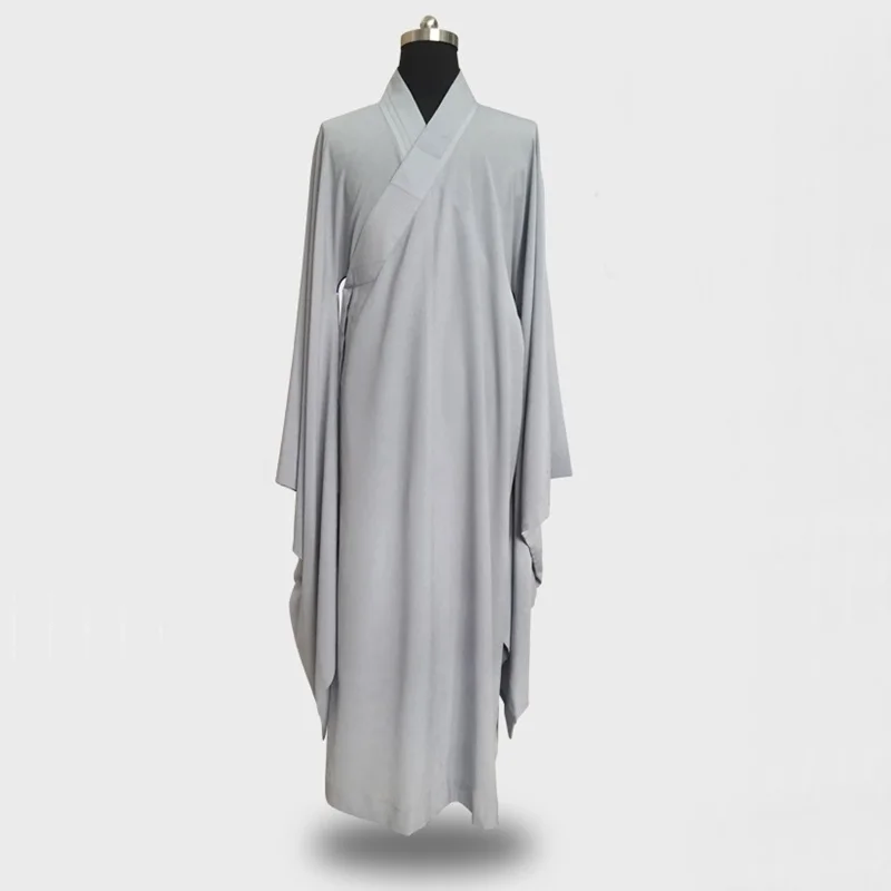 Мужская Женская одежда для медитации стиль Shaolin костюм монаха Gray Zen одеяния