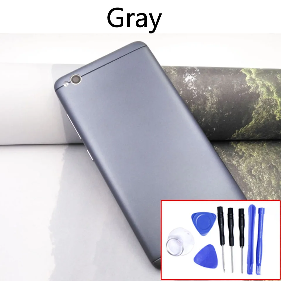 Gray-With tool 4A задняя крышка батарейного отсека для Xiaomi Redmi 4A задняя крышка батарейного отсека чехол на заднюю крышку корпус замена корпуса - Цвет: Gray-With tool