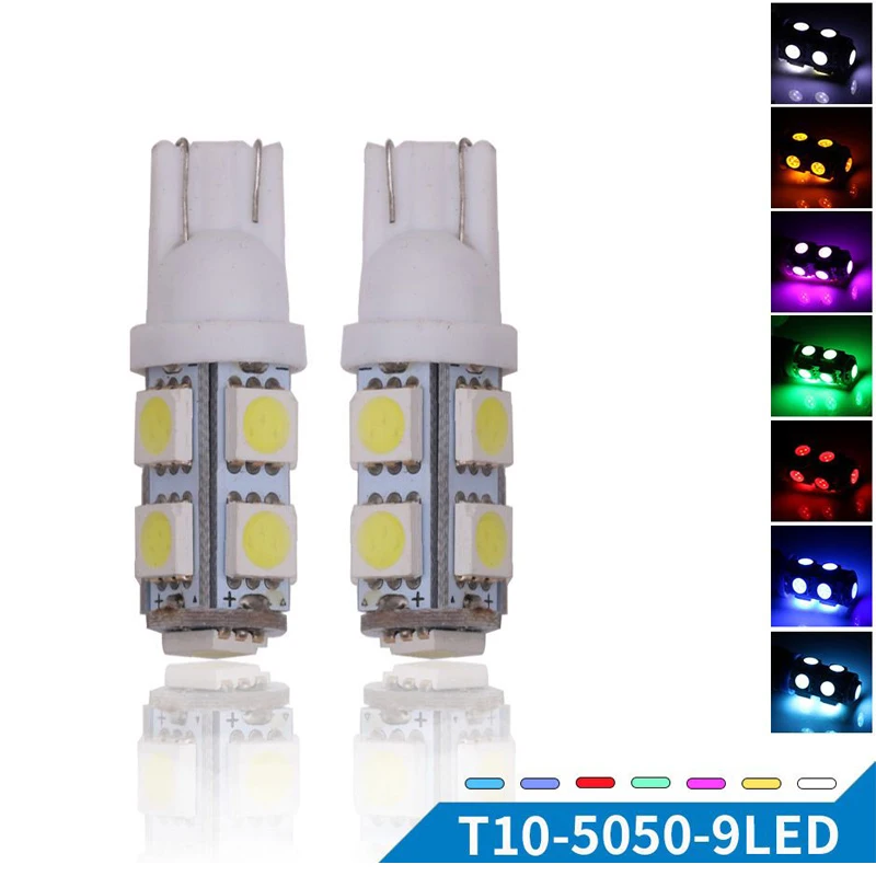 10x T10 W5W 194 5050 9SMD светодиодные габаритные огни лампа автомобильный внутренний