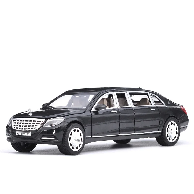 

1/24 Maybach S600 Metal Car Model Diecast Alloy High Simulation Car Models 6 Doors Can Be Opened Inertia Toys For Children Difts