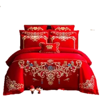 cotton wedding four piece set wedding bedding match sets cotton quilt cover red wedding room festive set