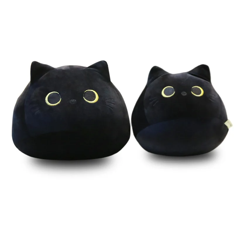 

40/50cm Cute Black Cat Plush Pillow Cartoon Animal Cat Plush Toy Soft Dolls Kids Sleep Doll Stuffed Toys Valentine Day Present