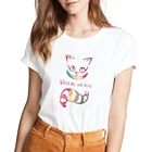 Белая уличная футболка Dropship, новая летняя женская футболка с принтом серии Алиса в стране чудес, модная футболка в стиле Харадзюку, винтажная футболка