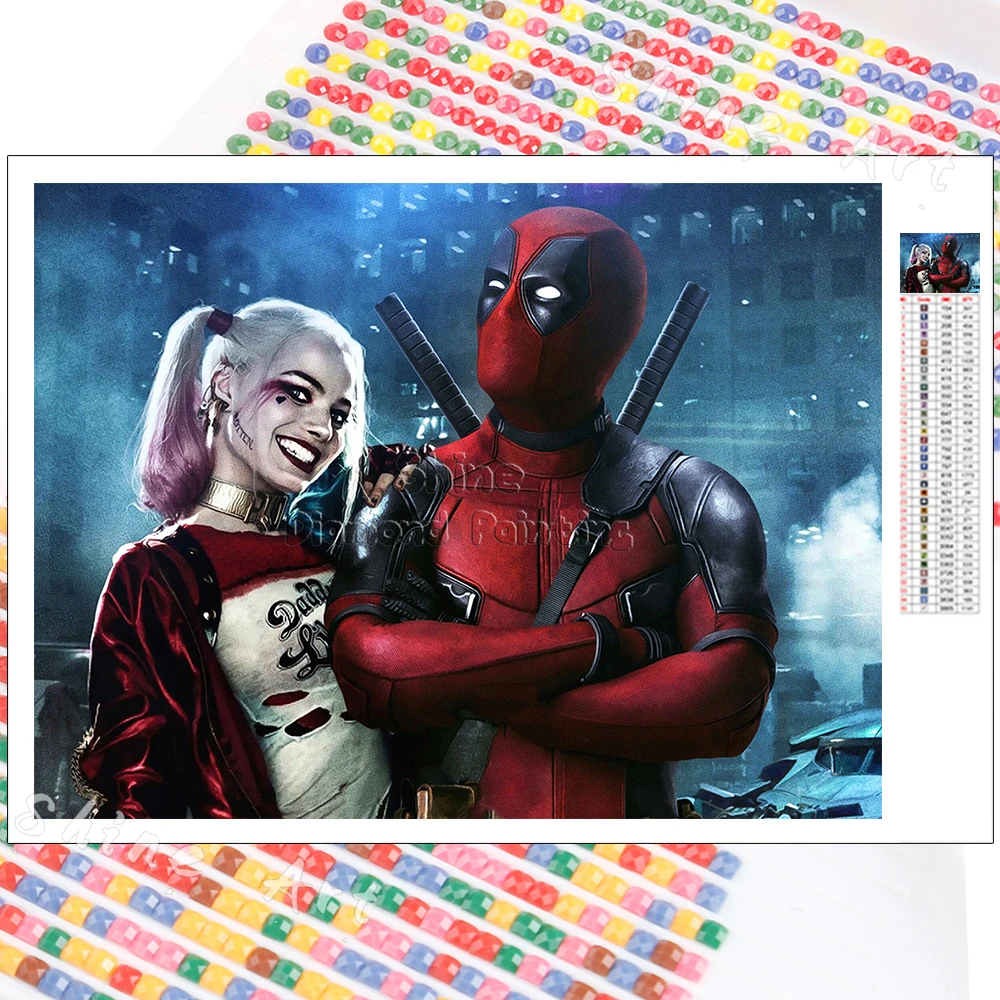 Diamond Painting Deadpool 5D DIY Art Clown Woman Mosaic Embroidery Hobby Full Drill Wall Sticker Home Decor Mural Gifts