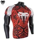 SOTF Змея Весы с коротким рукавом фитнес ММА Бокс Майки Тигр Муай Тай Рашгард jiu jitsu (джиу джицу) королем бокса футболка MMA сжатия