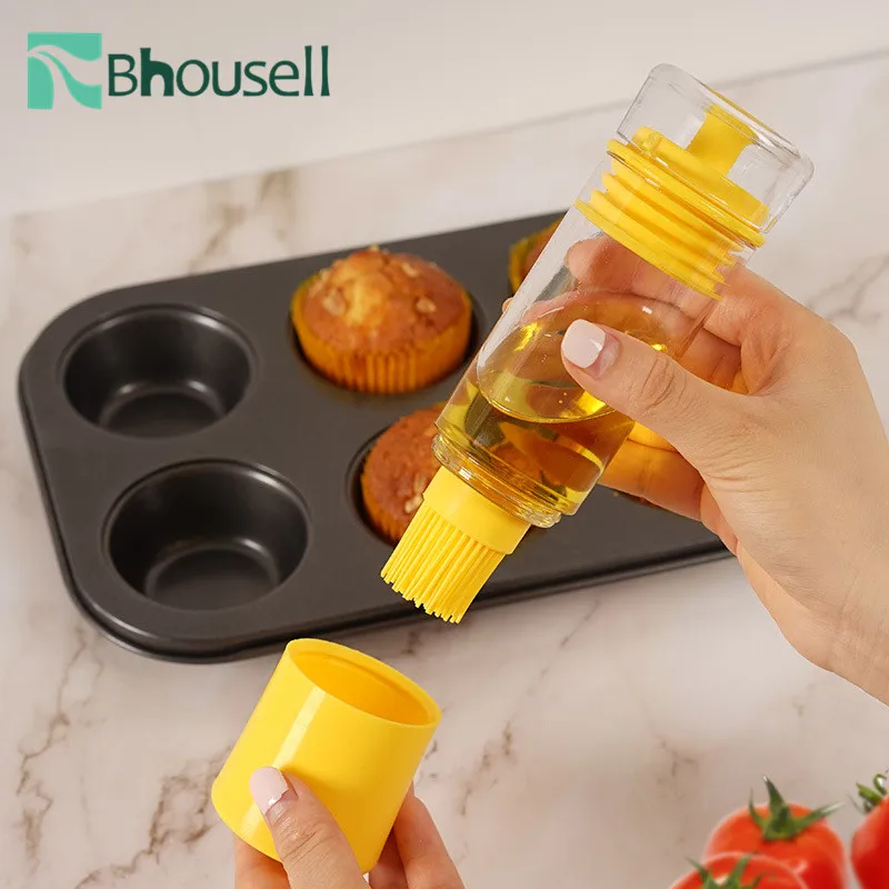

Heat Resistance Basting Brushes Multi-function Silicone Oil Brush with Cover Tool Kitchen BBQ Brush Oil Brush Garden Accessories