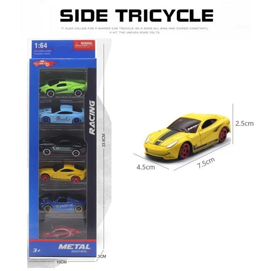 6pcsset 164 diecast alloy sports toy car model christmas decorations mini kids sliding car set multi style gift for children free global shipping