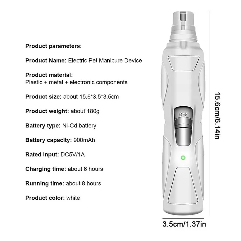

Professional Pet Dog Nail Grinder NG888 Electric Pet Paw Nail Trimmer USB Rechargeable Pet Grooming Supplies With LED Light