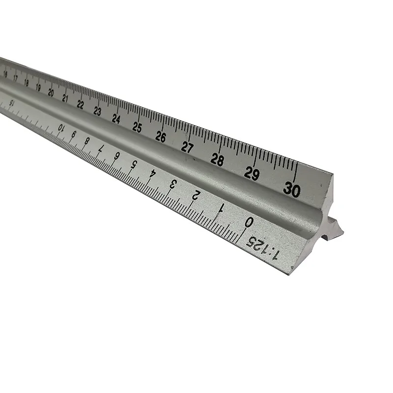

30cm Aluminium Metal Triangle Scale Architect Engineer Technical Ruler Drawing tools Measuring ruler Teaching Equipment