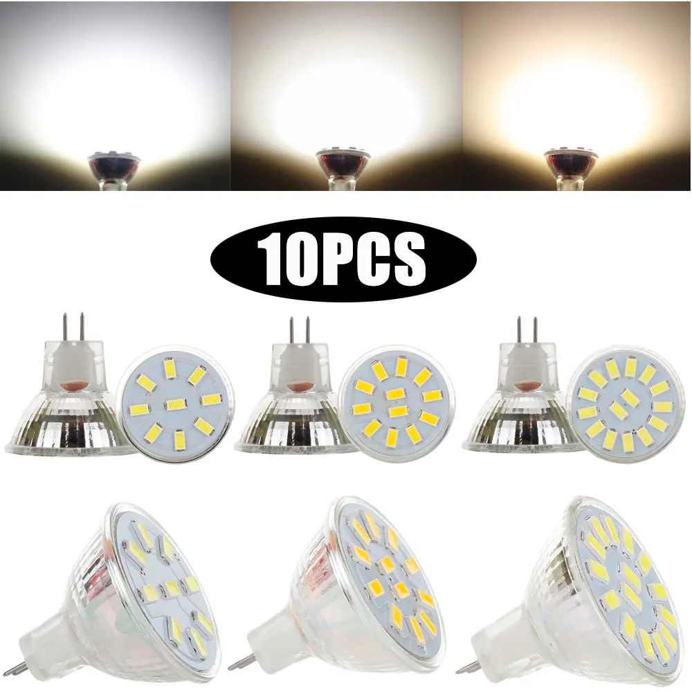 

10Pcs/Lot LED Spotlight Bulbs AC/DC 12V 24V MR11 GU40 5733/2835 SMD Replace Halogen Light 2W 3W 4W Warm/Cold/Neutral White Lamp
