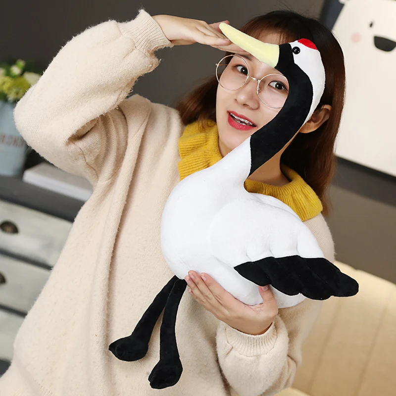 

ins net red cute simulation red-crowned crane doll plush toy fairy crane to accompany you to sleep doll doll doll cute bird doll