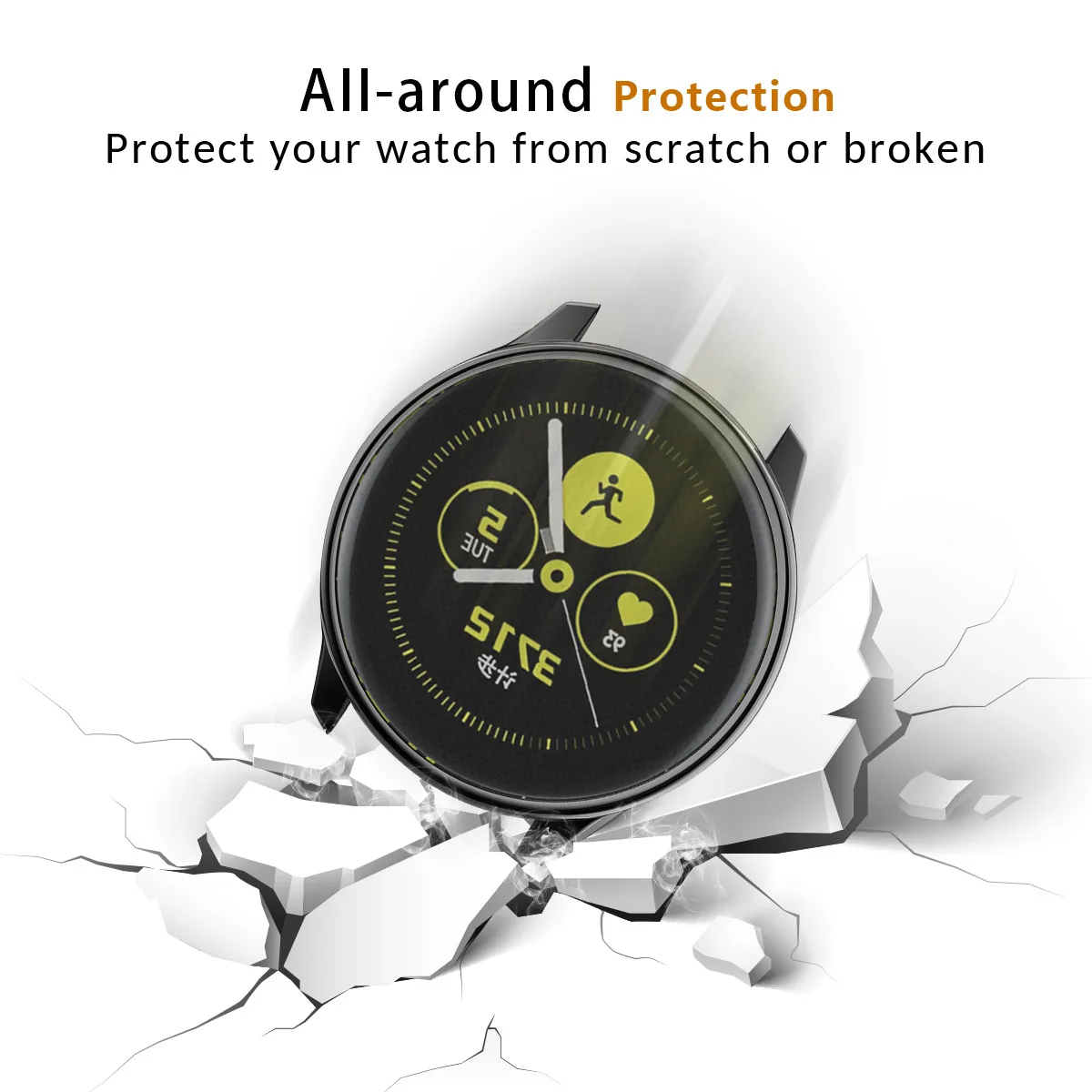 Watch case for Samsung galaxy watch active 1 cover silicone Screen Protection Case Full coverage Smart Watch Bumper Accessories