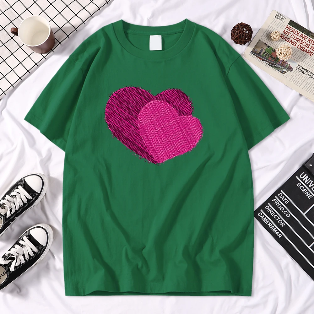 

Миленькие в японском стиле («Каваий»), красивые, с принтом «сердце», футболки мужские простота повседневные футболки в ретро-стиле со Размер...