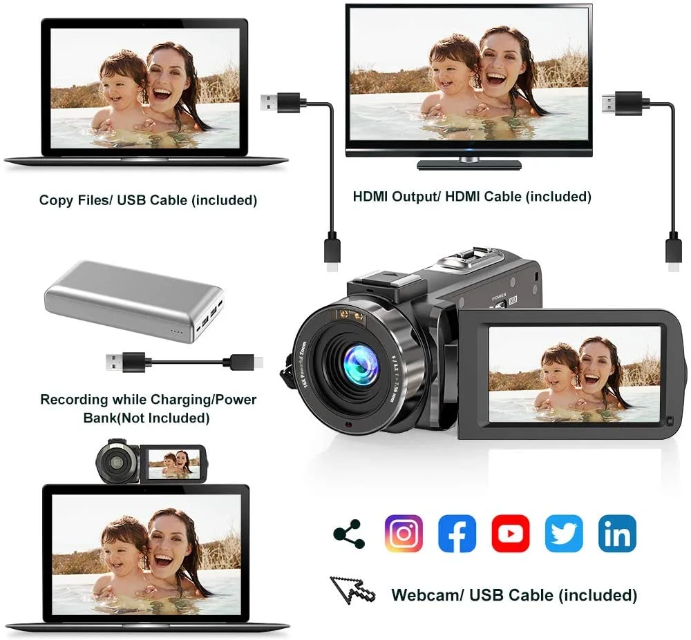 2020 Новое прибытие 4K видеокамера веб камера для Youtube 48MP встроенный заполняющий