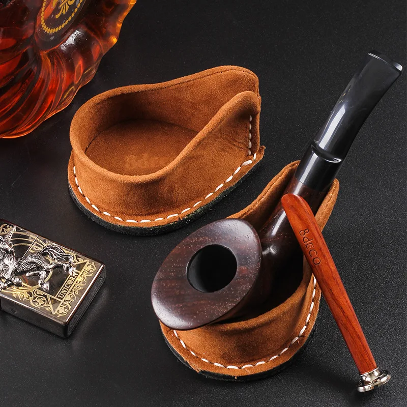 Cowhide Tobacco Smoking Pipe Holder Stand Rack Portable Pipes Rack Holders Tobacco Pipe Holder Rack Tool Accessories Gifts
