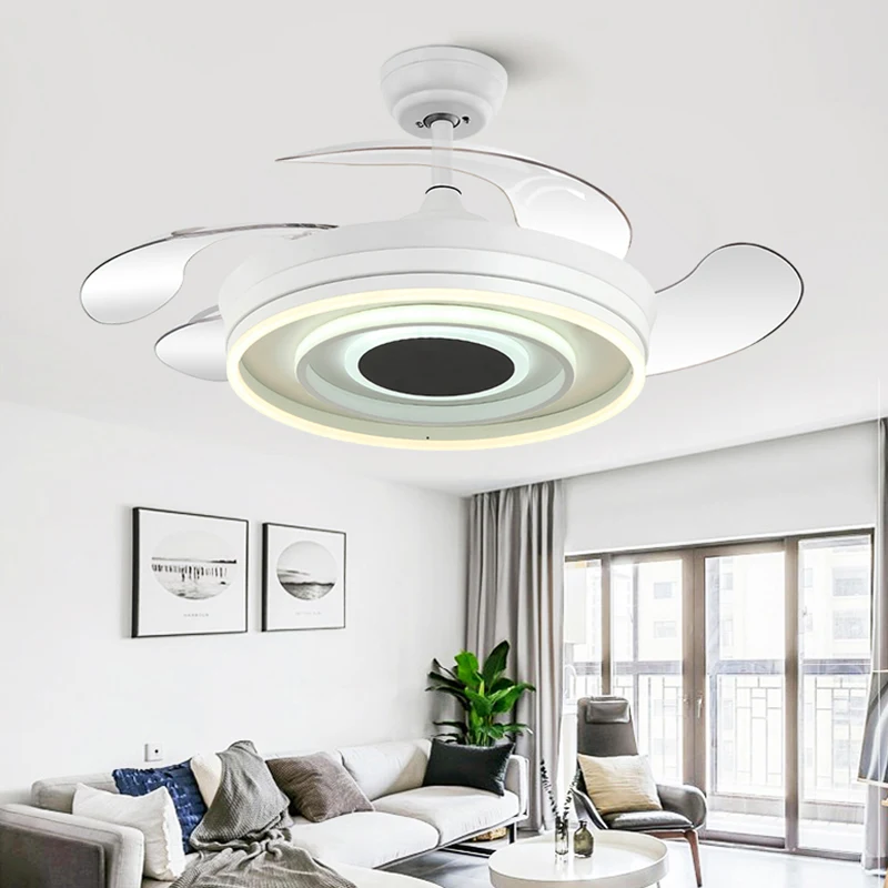 Светодиодный потолочный вентилятор в скандинавском стиле для спальни украшение
