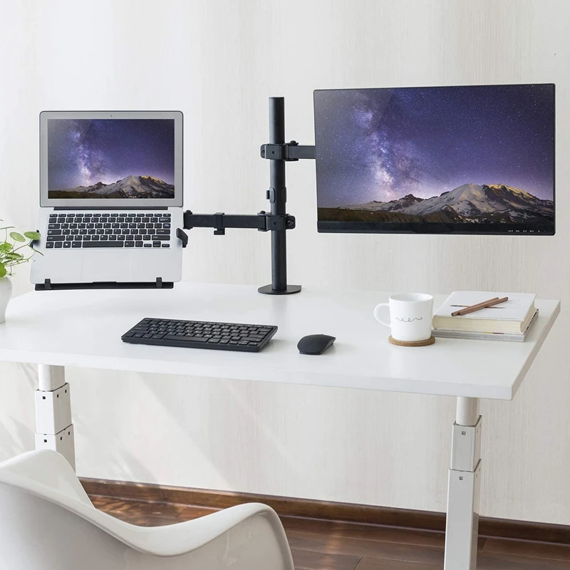 

RETYLY-Laptop Mount Tray for Monitor Arms and Stands (Tray Only) Notebook Arm Mount Tray Fits 75X75 and 100X100mm VESA Mount