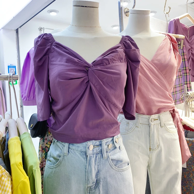 

Весенне-летние сандалии с перекрестными рубашка с v-образным вырезом в Корейском стиле Dongdaemun Новые Slim Fit для похудения и студенческая пышным...