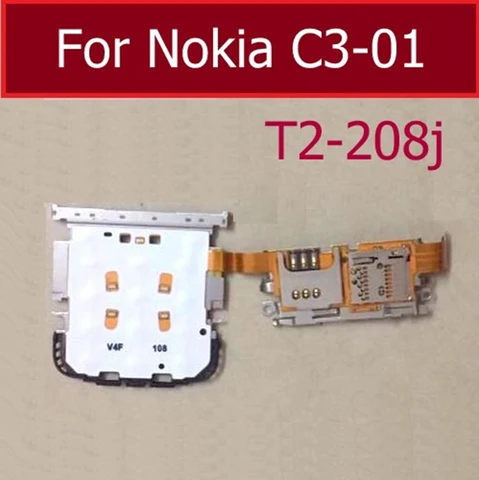 Разъем для Sim-карты, для Nokia C3-01, T2-208j, адаптер для SIM-карты