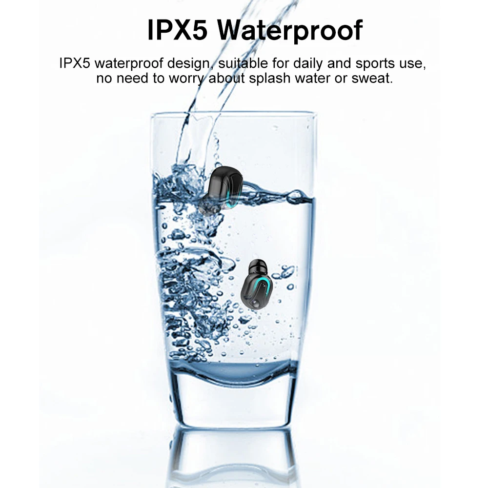 Joinrun наушники-вкладыши TWS с Беспроводной Bluetooth гарнитура Водонепроницаемый 8D