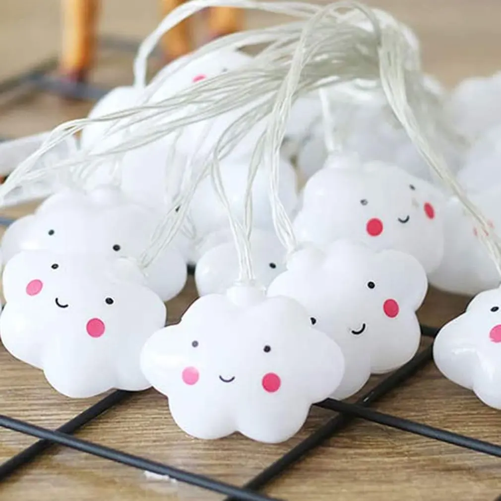 

20 LED Cloud Shape LED String Light Battery Operated With Remote Control Indoor Decoration For Home Holiday Outdoor