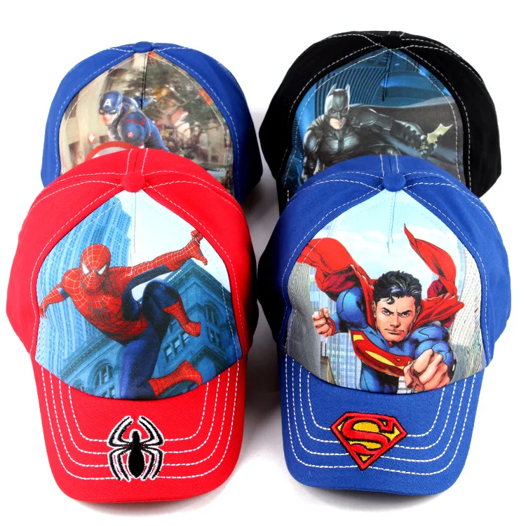 

Disney 2021 new children's cartoon hat boys and girls sunshade baseball cap hip hop sun hat Marvel Comics series baby hat