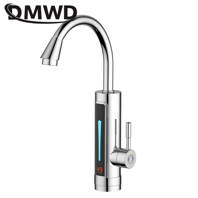 DMWD 3300W Electric kitchen instant heating faucet heater hot cold dual-use Tankless water quickly heating tap with LED display