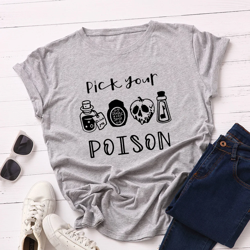 

Letter Print Woman Tshirt Funny Halloween Graphic Harajuku Tees Shirt Casual O Neck Short Sleeve Cotton Basic T-shirt Ladies Top
