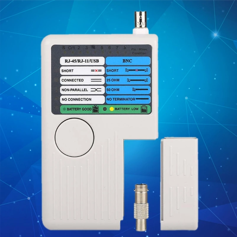 

4 in 1 Remote RJ11 RJ45 USB BNC LAN Network Cable Tester for UTP STP Cables Tracker Detector Tool X6HA