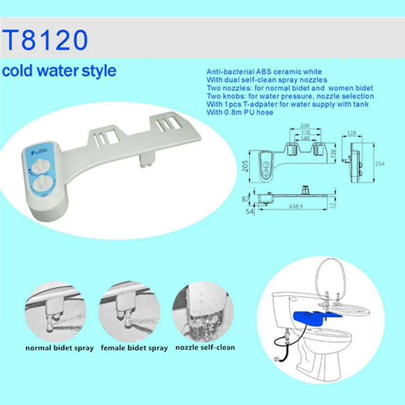 Биде для сиденья унитаза холодной/горячей воды опрыскиватель биде насадка