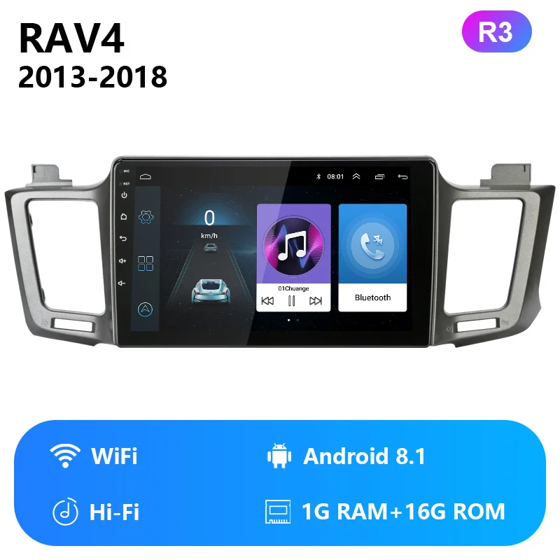 WiFi HiFi 2G+ 32G Android 8,1 4G Автомобильная магнитола для Toyota RAV4 4 XA40 5 XA50 2012- мультимедийный видео плеер навигация gps 2din 2 Din Dvd - Цвет: WiFi HiFi