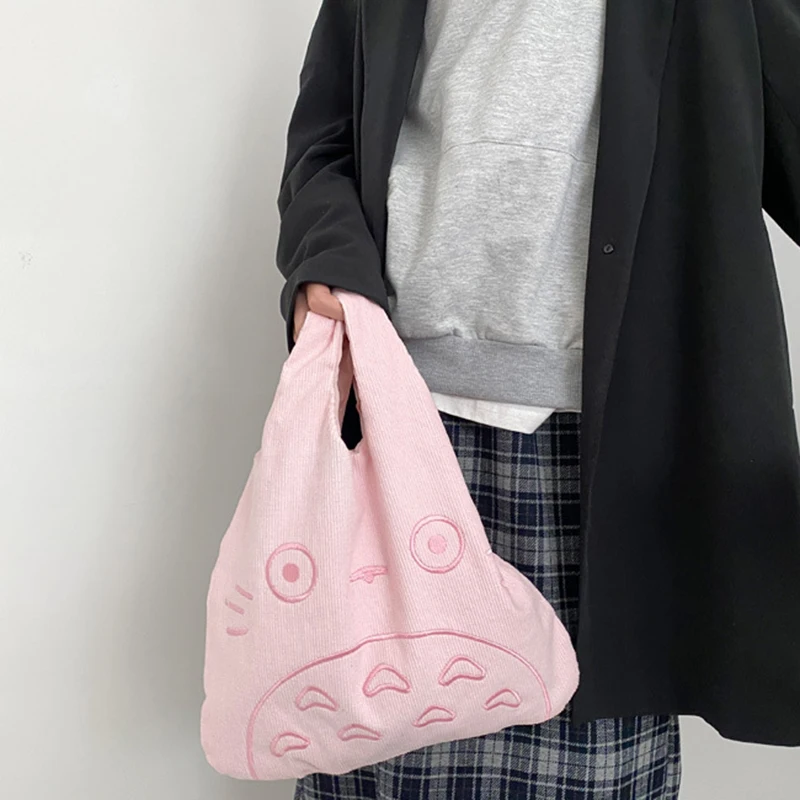 Corduroy Handbag Women Large Capacity Soft Cute Tote Bags Girls Korean Fashion Casual Phone Change Storage Handbags Female MO424