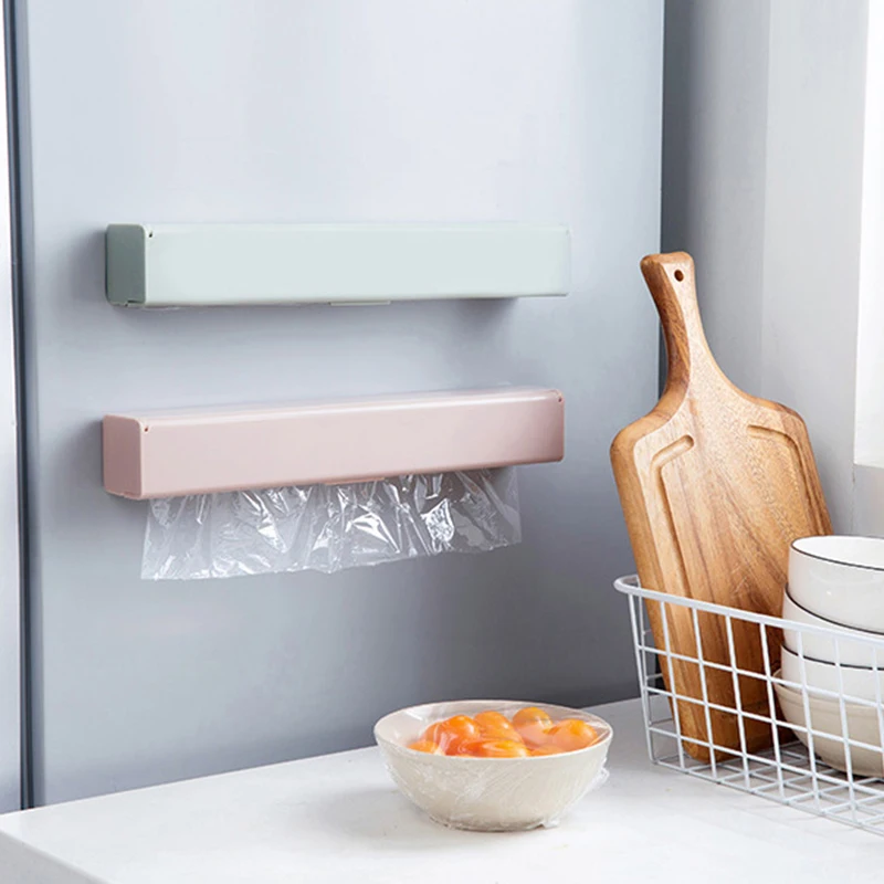 

Plastic Wrap Dispenser Multipurpose Plastic Wrap Aluminum Foil Wax Paper Cutter Cutting Box JS23